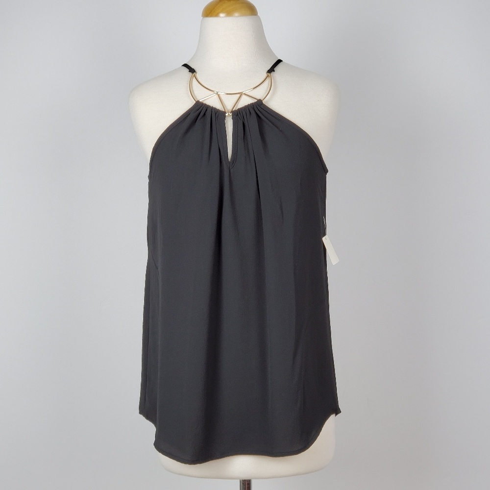 Women's Blouse Spaghetti Strap  Black Top Small
